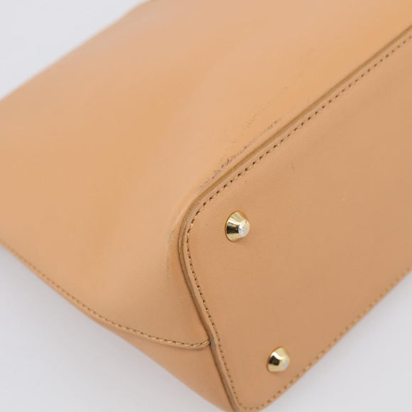 BURBERRY Shoulder Bag Leather Beige Gold Auth 214911A