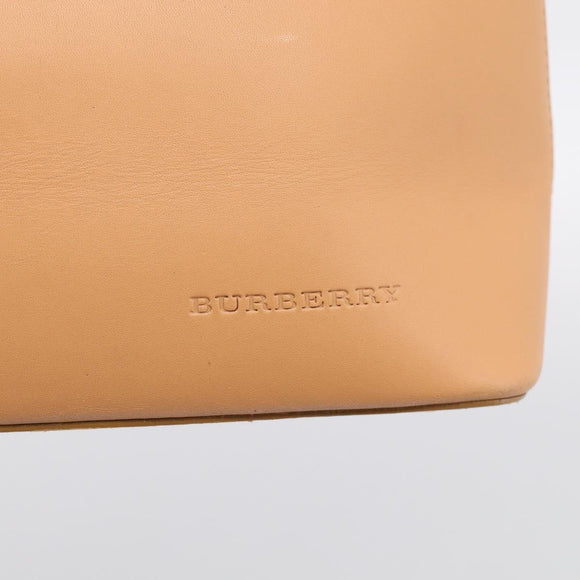 BURBERRY Shoulder Bag Leather Beige Gold Auth 214911A