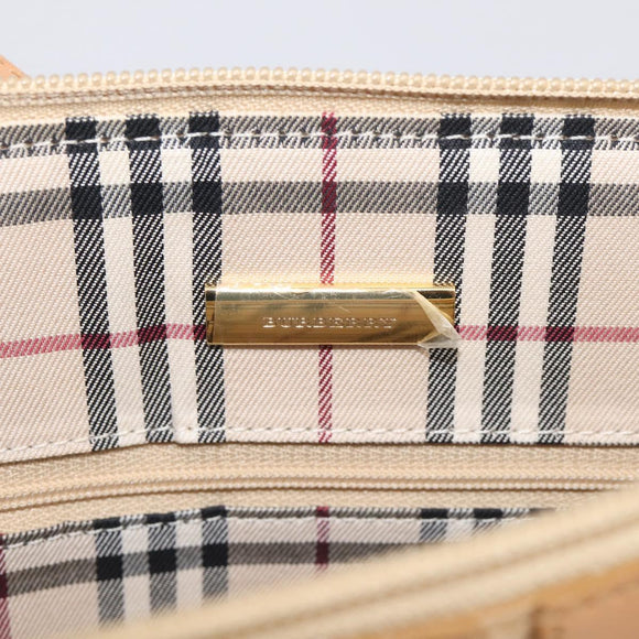 BURBERRY Shoulder Bag Leather Beige Gold Auth 214911A