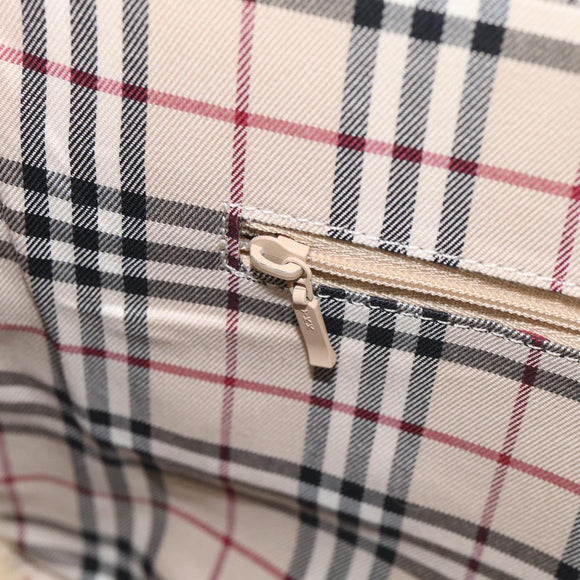 BURBERRY Shoulder Bag Leather Beige Gold Auth 214911A