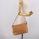 BURBERRY Shoulder Bag Leather Beige Gold Auth 214911A-23