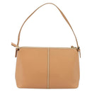 BURBERRY Shoulder Bag Leather Beige Gold Auth 214911A-3
