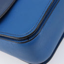 Miu Miu Madras Hand Bag Leather 2way Blue Gold Auth 214912A-13