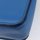 Miu Miu Madras Hand Bag Leather 2way Blue Gold Auth 214912A-14