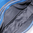 Miu Miu Madras Hand Bag Leather 2way Blue Gold Auth 214912A-21