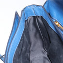 Miu Miu Madras Hand Bag Leather 2way Blue Gold Auth 214912A-23