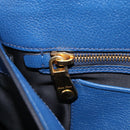 Miu Miu Madras Hand Bag Leather 2way Blue Gold Auth 214912A-25