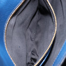 Miu Miu Madras Hand Bag Leather 2way Blue Gold Auth 214912A-26