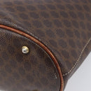 CELINE Macadam Canvas Tote Bag PVC Leather Brown Gold Auth 214916-12