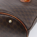CELINE Macadam Canvas Tote Bag PVC Leather Brown Gold Auth 214916-14