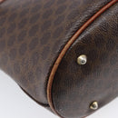 CELINE Macadam Canvas Tote Bag PVC Leather Brown Gold Auth 214916-15