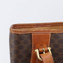 CELINE Macadam Canvas Tote Bag PVC Leather Brown Gold Auth 214916-18