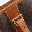 CELINE Macadam Canvas Tote Bag PVC Leather Brown Gold Auth 214916-19