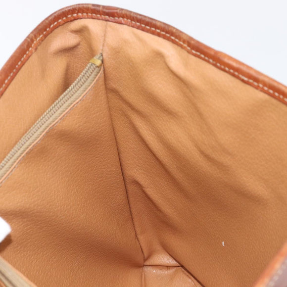 CELINE Macadam Canvas Tote Bag PVC Leather Brown Gold Auth 214916