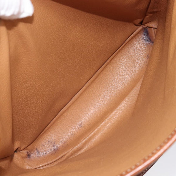 CELINE Macadam Canvas Tote Bag PVC Leather Brown Gold Auth 214916