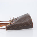 CELINE Macadam Canvas Tote Bag PVC Leather Brown Gold Auth 214916-5