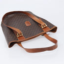 CELINE Macadam Canvas Tote Bag PVC Leather Brown Gold Auth 214916-6
