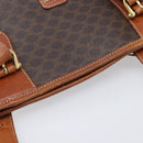 CELINE Macadam Canvas Tote Bag PVC Leather Brown Gold Auth 214916-7