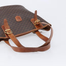 CELINE Macadam Canvas Tote Bag PVC Leather Brown Gold Auth 214916-8