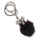 FENDI Key Holder metal Black Silver Auth 214917M-1