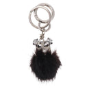 FENDI Key Holder metal Black Silver Auth 214917M-2