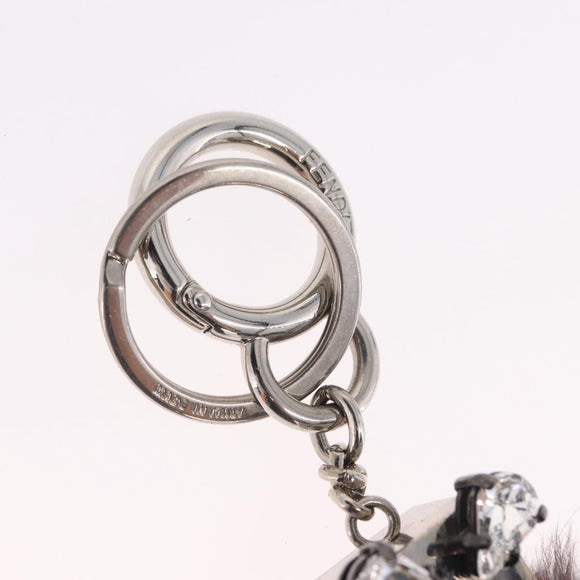 FENDI Key Holder metal Black Silver Auth 214917M