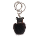 FENDI Key Holder metal Black Silver Auth 214917M-5
