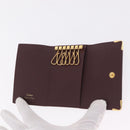 Cartier Must Line Key Case Leather Bordeaux Gold Auth 214918V-13