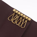 Cartier Must Line Key Case Leather Bordeaux Gold Auth 214918V-15