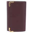 Cartier Must Line Key Case Leather Bordeaux Gold Auth 214918V-2