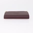 Cartier Must Line Key Case Leather Bordeaux Gold Auth 214918V-4