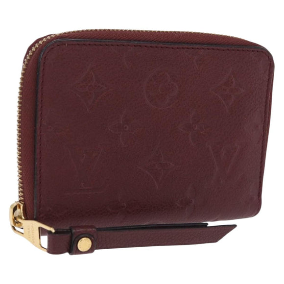 LOUIS VUITTON Empreinte Portefeuille Secret Compact Bordeaux M93429 Auth 214919M