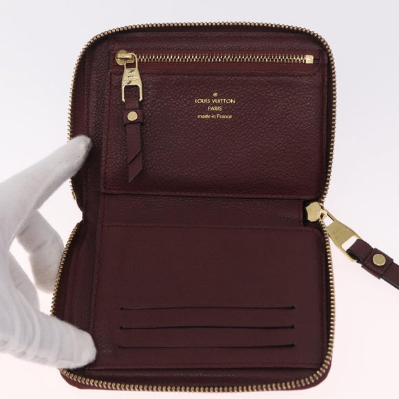 LOUIS VUITTON Empreinte Portefeuille Secret Compact Bordeaux M93429 Auth 214919M
