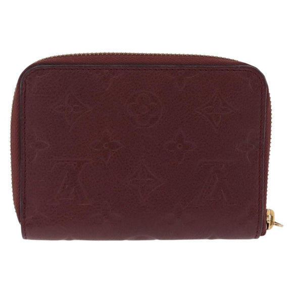 LOUIS VUITTON Empreinte Portefeuille Secret Compact Bordeaux M93429 Auth 214919M