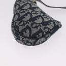 Christian Dior Trotter Canvas saddle Pouch Navy Gold Auth 214920V-13