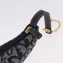 Christian Dior Trotter Canvas saddle Pouch Navy Gold Auth 214920V-14