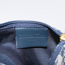 Christian Dior Trotter Canvas saddle Pouch Navy Gold Auth 214920V-15