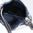 Christian Dior Trotter Canvas saddle Pouch Navy Gold Auth 214920V-16