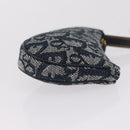 Christian Dior Trotter Canvas saddle Pouch Navy Gold Auth 214920V-4
