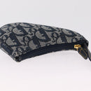 Christian Dior Trotter Canvas saddle Pouch Navy Gold Auth 214920V-6