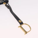 Christian Dior Trotter Canvas saddle Pouch Navy Gold Auth 214920V-7