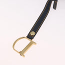Christian Dior Trotter Canvas saddle Pouch Navy Gold Auth 214920V-8