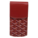 Goyard Herringbone Key Case PVC Red Silver Auth 214921M-2