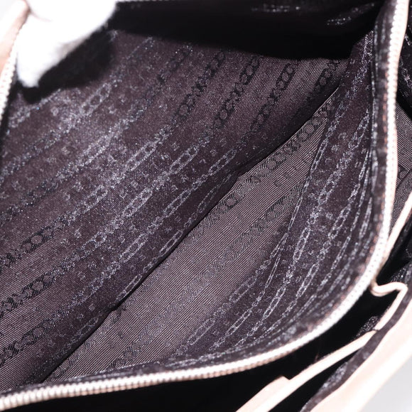 CELINE Boogie Bag Hand Bag Leather Beige Silver Auth 214923
