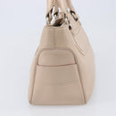 CELINE Boogie Bag Hand Bag Leather Beige Silver Auth 214923-4