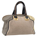 FENDI Chameleon Bag Boston Bag Canvas Beige Gold Auth 214925-1