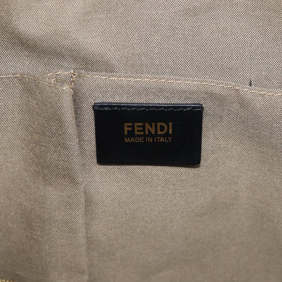 FENDI Chameleon Bag Boston Bag Canvas Beige Gold Auth 214925