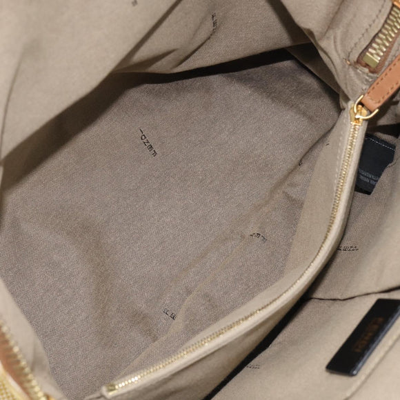 FENDI Chameleon Bag Boston Bag Canvas Beige Gold Auth 214925