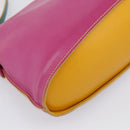FENDI Shoulder Bag Leather Pink Gold Auth 214926A-11