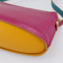 FENDI Shoulder Bag Leather Pink Gold Auth 214926A-12